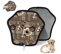 WowPrint Doodle Cafe - Guante de depilación de mascotas para gatos, perros, patrón de café, reutilizable, electrostático, herramienta de cepillo para sofá, ropa, alfombra, muebles, asiento de coche