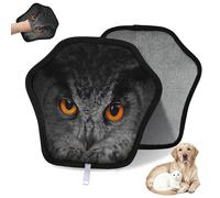 WowPrint Eagle Owl Eyes - Guante de depilación de mascotas para gatos, perros, búhos, reutilizables, electrostáticos, herramienta de cepillo para sofá, ropa, alfombra, muebles, asiento de coche, 1