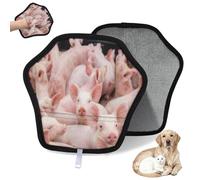 WowPrint Farm - Guante de depilación de cerdo pequeño para gatos, perros, lindos cerdos, reutilizables, electrostáticos, herramienta de cepillo para sofá, ropa, alfombra, muebles, asiento de coche, 1