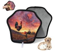WowPrint Farm Rooster - Guante de depilación de mascotas para gatos y perros, reutilizables, electrostáticos, herramienta de cepillo para sofá, ropa, alfombra, muebles, asiento de coche, 2 unidades