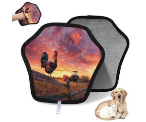 WowPrint Farm Rooster - Guante de depilación de mascotas para gatos y perros, reutilizables, electrostáticos, herramienta de cepillo para sofá, ropa, alfombra, muebles, asiento de coche, 1 paquete