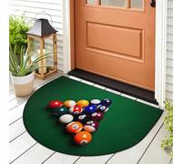 WowPrint Felpudo de entrada con diseño de bola de billar para interiores y exteriores, lavable, absorbente, antideslizante, 91,4 x 61 cm