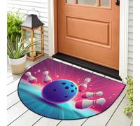 WowPrint Felpudo de entrada con diseño de bola de bolos, para interiores y exteriores, lavable, absorbente, antideslizante, 91,4 x 61 cm