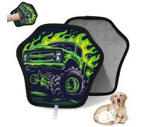 WowPrint Flames Monster Truck - Guante de depilación de mascotas para gatos y perros, reutilizables, electrostáticos, herramienta de cepillo para sofá, ropa, alfombra, muebles, asiento de coche, 2