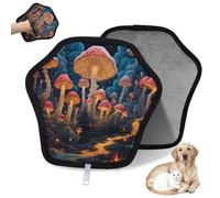 WowPrint Forest Magic - Guante de depilación de mascotas con estampado de hongos para gatos, perros, reutilizables, electrostáticos, herramienta de cepillo para sofá, ropa, alfombra, muebles, asiento
