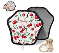 WowPrint Fresh Fruit Cherry - Guante de depilación de mascotas para gatos, perros, cerezas, bayas, reutilizables, electrostáticos, herramienta de cepillo para sofá, ropa, alfombra, muebles, asiento de