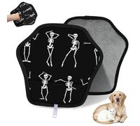 WowPrint Funny Dance Skeleton - Guante de depilación de mascotas para gato, perro, esqueleto, reutilizable, electrostático, herramienta de cepillo para sofá, ropa, alfombra, muebles, asiento de coche