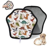 WowPrint Funny Dinosaurs - Guante de depilación de mascotas para gatos, perros, lindos dinosaurios, animales, reutilizables, electrostáticos, herramienta de cepillo para sofá, ropa, alfombra, muebles