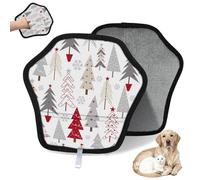 WowPrint Guante de depilación de árbol de copo de nieve de Navidad para gatos, perros, patrón de Navidad, reutilizables, electrostáticos, guantes de pelo de mascotas, herramienta de cepillo para sofá