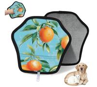 WowPrint Guante de depilación de mascotas, color naranja fruta, reutilizable, electrostático, herramienta de cepillo para sofá, ropa, alfombra, muebles, asiento de coche, 1 paquete