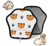 WowPrint Guante de depilación de mascotas con bonito patrón de tigre para gatos, perros, estampado de tigre, reutilizables, electrostáticos, herramienta de cepillo para sofá, ropa, alfombra, muebles