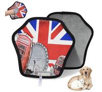 WowPrint Guante de depilación de mascotas con diseño de bandera del Reino Unido para gatos, perros, reutilizables, electrostáticos, herramienta de cepillo para sofá, ropa, alfombra, muebles, asiento