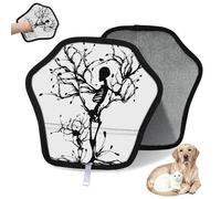 WowPrint Guante de depilación de mascotas con diseño de calavera para gatos, perros, calaveras, color negro, reutilizable, electrostático, herramienta de cepillo para sofá, ropa, alfombra, muebles