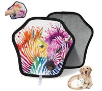 WowPrint Guante de depilación de mascotas con diseño de cebra de acuarela para gatos y perros, colorido, lindo, cebra, reutilizable, electrostático, herramienta de cepillo para sofá, ropa, alfombra