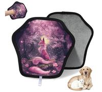 WowPrint Guante de depilación de mascotas con diseño de flor de zorro de nueve colas para gatos, perros, reutilizables, electrostáticos, herramienta de cepillo para sofá, ropa, alfombra, muebles