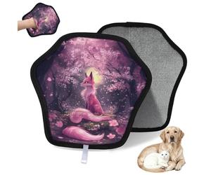 WowPrint Guante de depilación de mascotas con diseño de flor de zorro de nueve colas para gatos, perros, reutilizables, electrostáticos, herramienta de cepillo para sofá, ropa, alfombra, muebles