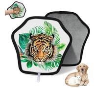 WowPrint Guante de depilación de mascotas con diseño de hojas tropicales, para gatos, perros, tigre, reutilizables, electrostáticos, herramienta de cepillo para sofá, ropa, alfombras, muebles, asiento