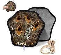 WowPrint Guante de depilación de mascotas con estampado animal para gatos, perros, plumas de pavo real, estampado de tigre, reutilizables, electrostáticos, herramienta de cepillo para sofá, ropa