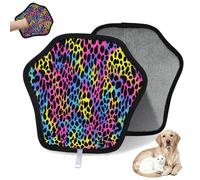 WowPrint Guante de depilación de mascotas con estampado colorido de leopardo para gatos y perros, reutilizables, electrostáticos, herramienta de cepillo para sofá, ropa, alfombra, muebles, asiento de