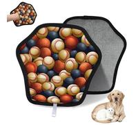 WowPrint Guante de depilación de mascotas con estampado de béisbol, para gatos, perros, reutilizables, electrostáticos, herramienta de cepillo para sofá, ropa, alfombra, muebles, asiento de coche, 2