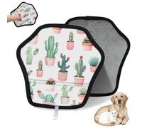 WowPrint Guante de depilación de mascotas con estampado de cactus y flores de cactus para gatos, perros, reutilizables, electrostáticos, herramienta de cepillo para sofá, ropa, alfombras, muebles