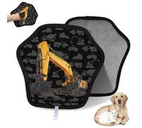 WowPrint Guante de depilación de mascotas con estampado de camión excavador para gatos y perros, reutilizables, electrostáticos, herramienta de cepillo para sofá, ropa, alfombra, muebles, asiento de