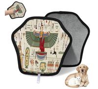 WowPrint Guante de depilación de mascotas con estampado de Egipto antiguo para gatos, perros, jeroglíficos, reutilizables, electrostáticos, herramienta de cepillo para sofá, ropa, alfombra, muebles
