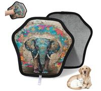 WowPrint Guante de depilación de mascotas con estampado de elefante y leopardo para gatos, perros, reutilizables, electrostáticos, herramienta de cepillo para sofá, ropa, alfombra, muebles, asiento de