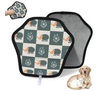WowPrint Guante de depilación de mascotas con estampado de erizo para gatos, perros, reutilizables, electrostáticos, herramienta de cepillo para sofá, ropa, alfombra, muebles, asiento de coche, 1