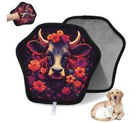 WowPrint Guante de depilación de mascotas con estampado de flor de vaca para gatos, perros, reutilizables, electrostáticos, herramienta de cepillo para sofá, ropa, alfombra, muebles, asiento de coche