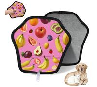 WowPrint Guante de depilación de mascotas con estampado de frutas para gatos y perros, reutilizables, electrostáticos, herramienta de cepillo para sofá, ropa, alfombra, muebles, asiento de coche, 1