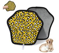 WowPrint Guante de depilación de mascotas con estampado de leopardo amarillo para gatos, perros, patrón de leopardo, reutilizables, electrostáticos, herramienta de cepillo para sofá, ropa, alfombra
