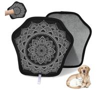 WowPrint Guante de depilación de mascotas con estampado de mandala, para gatos, perros, flores de mandala, reutilizables, electrostáticos, herramienta de cepillo para sofá, ropa, alfombra, muebles