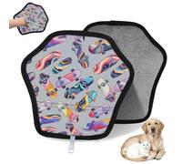 WowPrint Guante de depilación de mascotas con estampado de monopatín para gatos y perros, reutilizables, electrostáticos, herramienta de cepillo para sofá, ropa, alfombra, muebles, asiento de coche, 1