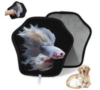 WowPrint Guante de depilación de mascotas con estampado de peces luchadores para gatos y perros, reutilizables, electrostáticos, herramienta de cepillo para sofá, ropa, alfombra, muebles, asiento de