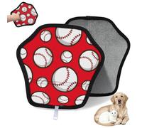 WowPrint Guante de depilación de mascotas con estampado de pelota deportiva, para gatos, perros, reutilizables, electrostáticos, herramienta de cepillo para sofá, ropa, alfombra, muebles, asiento de