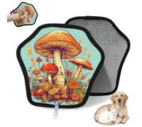 WowPrint Guante de depilación de mascotas con estampado floral de hongos para gatos, perros, reutilizables, electrostáticos, herramienta de cepillo para sofá, ropa, alfombra, muebles, asiento de coche