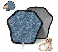 WowPrint Guante de depilación de mascotas con flores étnicas bohemias para gatos, perros, mandalas, flores, reutilizables, electrostáticos, herramienta de cepillo para sofá, ropa, alfombra, muebles