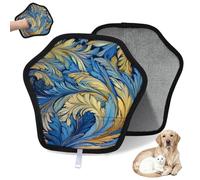 WowPrint Guante de depilación de mascotas con impresión artística de plumas, para gatos, perros, reutilizables, electrostáticos, herramienta de cepillo para sofá, ropa, alfombra, muebles, asiento de