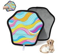 WowPrint Guante de depilación de mascotas con patrón de cheurón colorido para gatos, perros, reutilizables, electrostáticos, herramienta de cepillo para sofá, ropa, alfombra, muebles, asiento de coche
