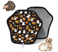 WowPrint Guante de depilación de mascotas con patrón de Halloween para gatos y perros, reutilizables, electrostáticos, herramienta de cepillo para sofá, ropa, alfombra, muebles, asiento de coche, 1
