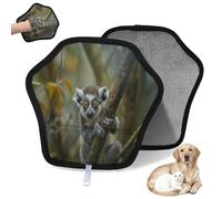 WowPrint Guante de depilación de mascotas con patrón de lémur de cola anular para gatos y perros, reutilizables, electrostáticos, herramienta de cepillo para sofá, ropa, alfombras, muebles, asiento de