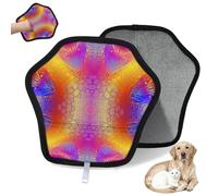 WowPrint Guante de depilación de mascotas con patrón de mandala de color para gatos, perros, mandala, reutilizable, electrostático, herramienta de cepillo para sofá, ropa, alfombra, muebles, asiento