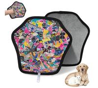 WowPrint Guante de depilación de mascotas con patrón de océano colorido para gatos, perros, reutilizables, electrostáticos, herramienta de cepillo para sofá, ropa, alfombra, muebles, asiento de coche