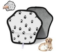 WowPrint Guante de depilación de mascotas con patrón de pata de perro, reutilizable, electrostático, herramienta de cepillo para sofá, ropa, alfombra, muebles, asiento de coche, 2 unidades