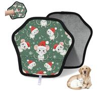 WowPrint Guante de depilación de mascotas con patrón de ratones de Navidad, reutilizable, electrostático, herramienta de cepillo para sofá, ropa, alfombra, muebles, asiento de coche, 1 paquete
