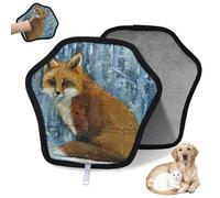 WowPrint Guante de depilación de mascotas con patrón de zorro para gatos, perros, zorros, animales, reutilizables, electrostáticos, herramienta de cepillo para sofá, ropa, alfombra, muebles, asiento