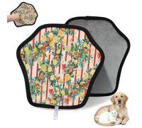 WowPrint Guante de depilación de mascotas con patrón tropical de limón para gatos, perros, reutilizables, electrostáticos, herramienta de cepillo para sofá, ropa, alfombra, muebles, asiento de coche