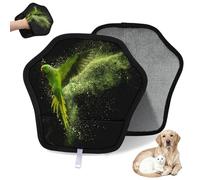 WowPrint Guante de depilación de mascotas con polvo de color verde para gatos, perros, loros, reutilizables, electrostáticos, herramienta de cepillo para sofá, ropa, alfombras, muebles, asiento de