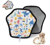 WowPrint Guante de depilación de mascotas con temática de animales del océano de dibujos animados para gatos y perros, reutilizables, electrostáticos, herramienta de cepillo para sofá, ropa, alfombra